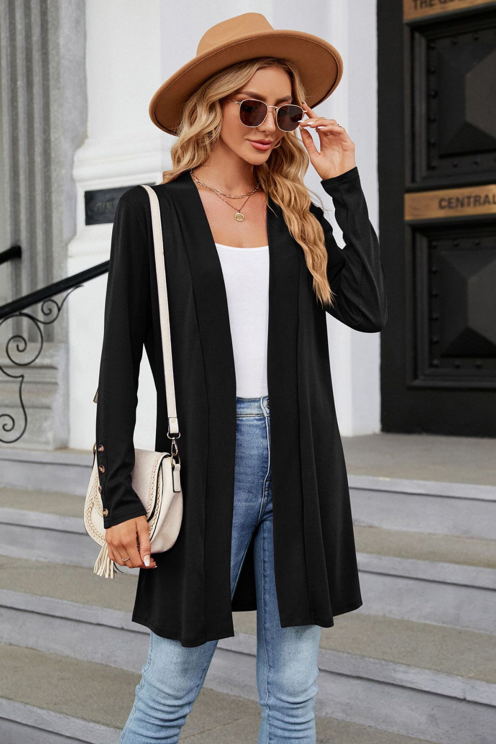 Long Sleeve Open Front Cardigan - Lilixa.store