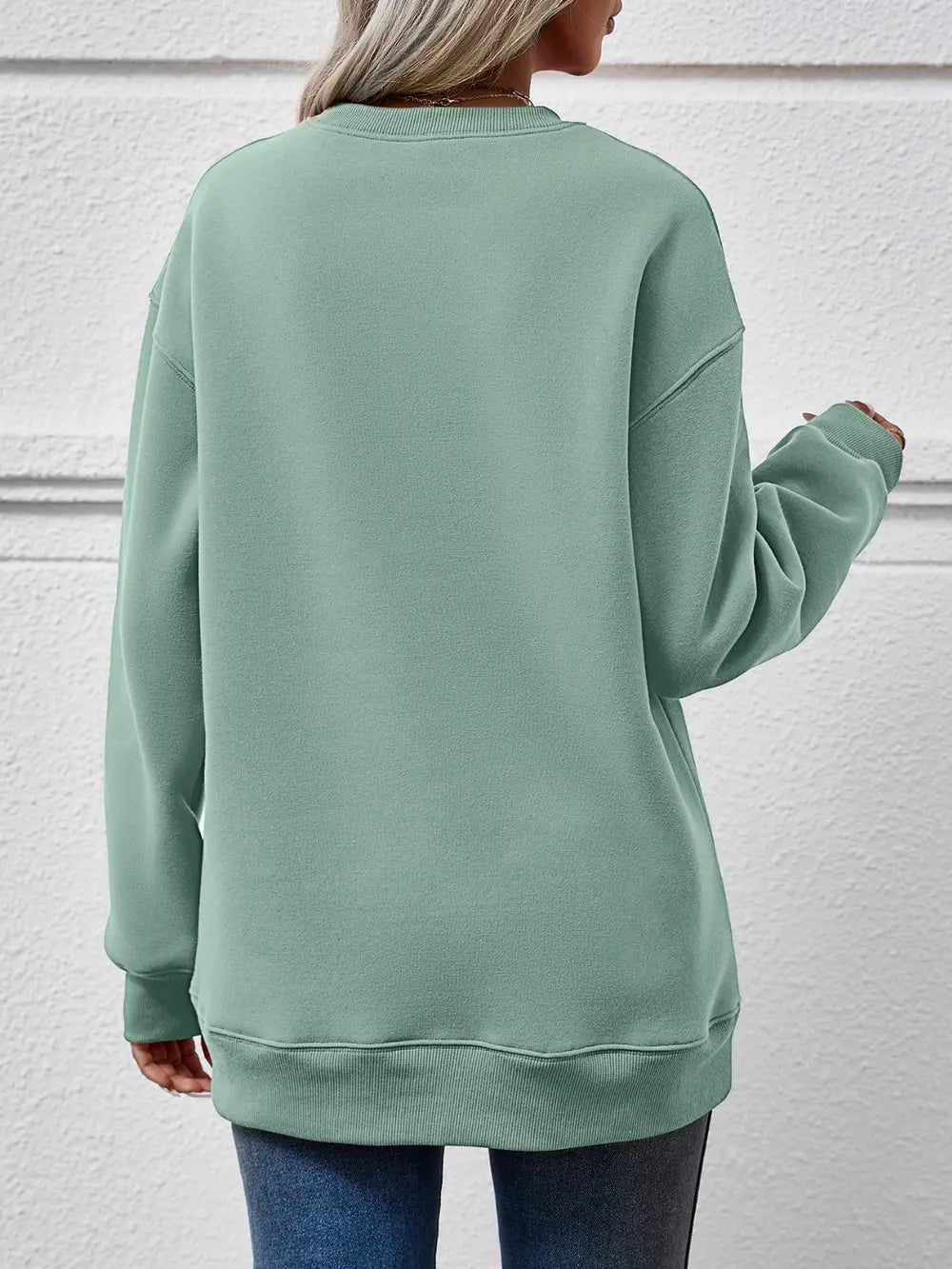 Letter Graphic Dropped Shoulder Sweatshirt, view 12