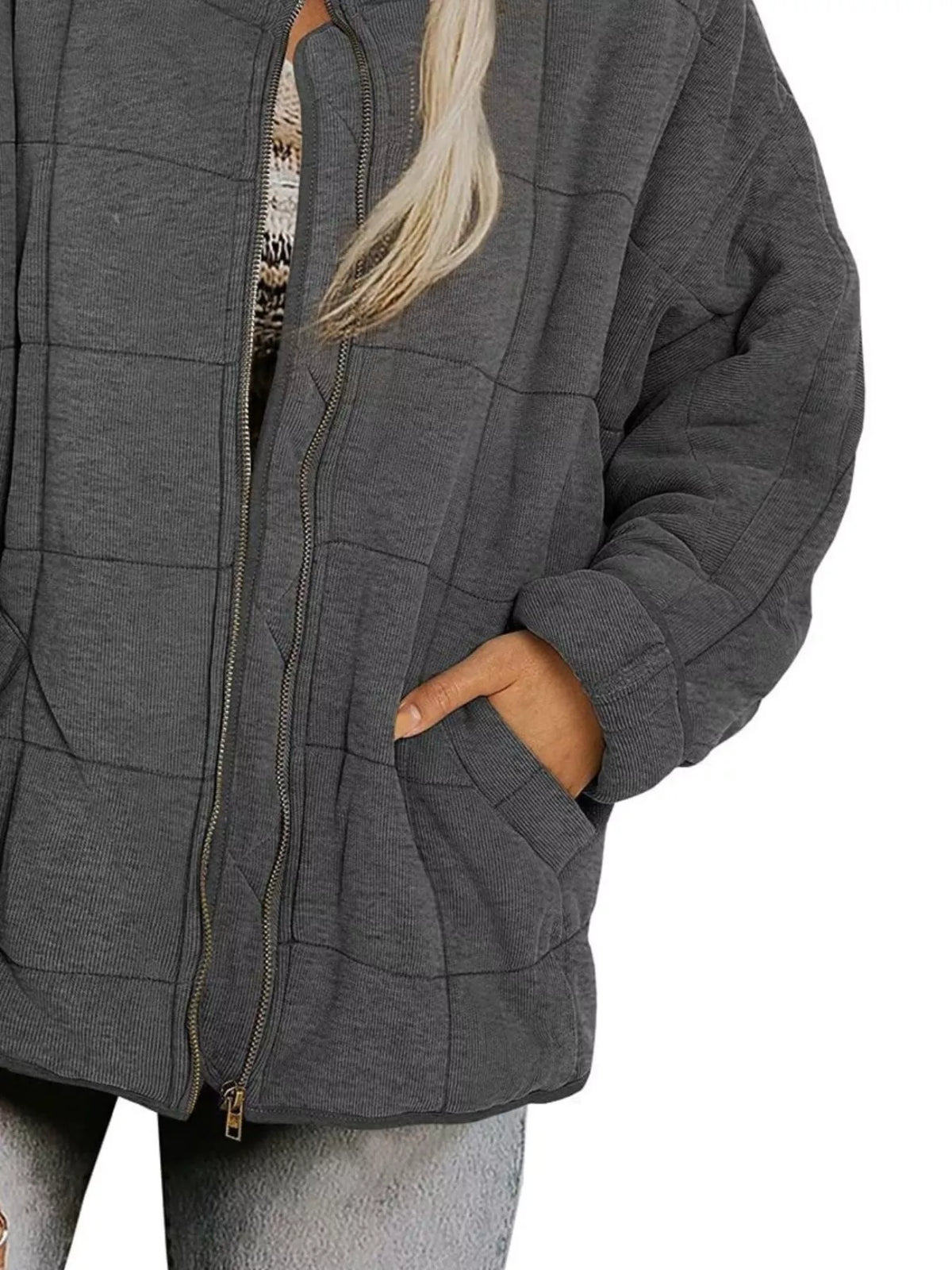 Quilted Zip Up Outerwear, view 27