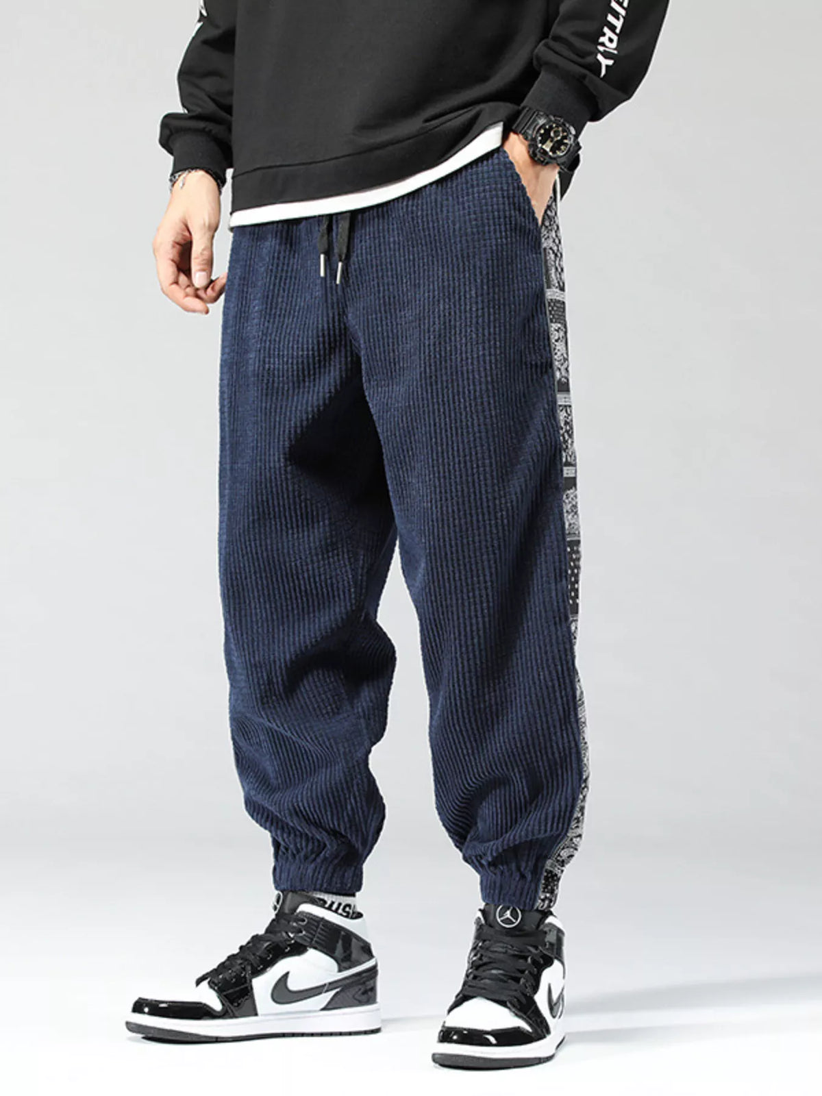 Men's Plus Size Loose Fit Corduroy Joggers