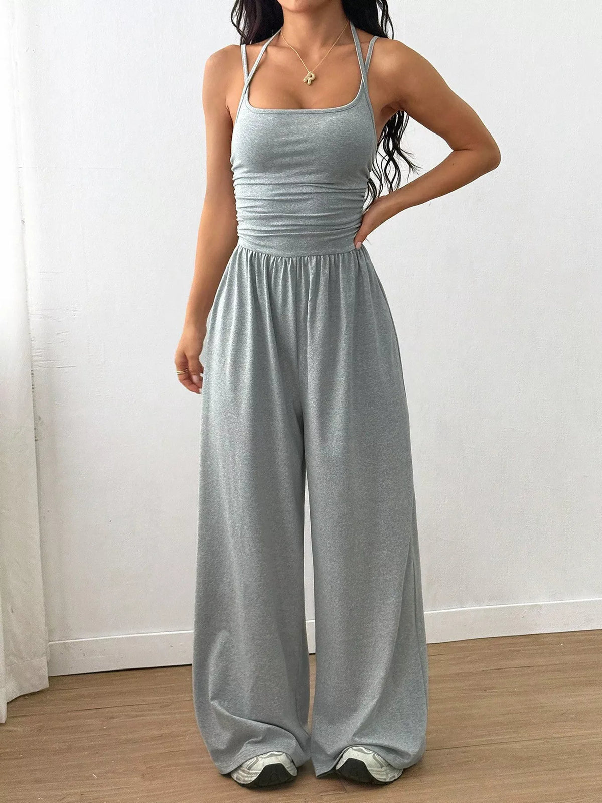 Spaghetti Strap Wide Leg Jumpsuit - Lilixa.store