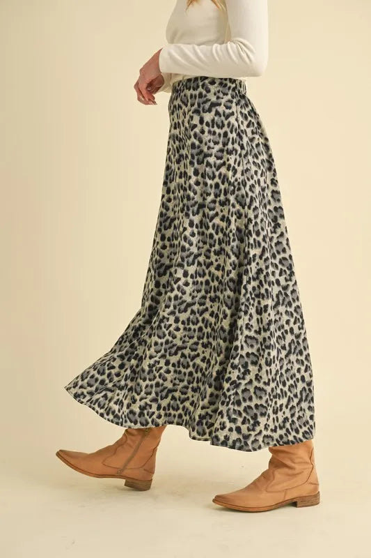 Aemi+Co Leopard Midi Skirt - Lilixa.store