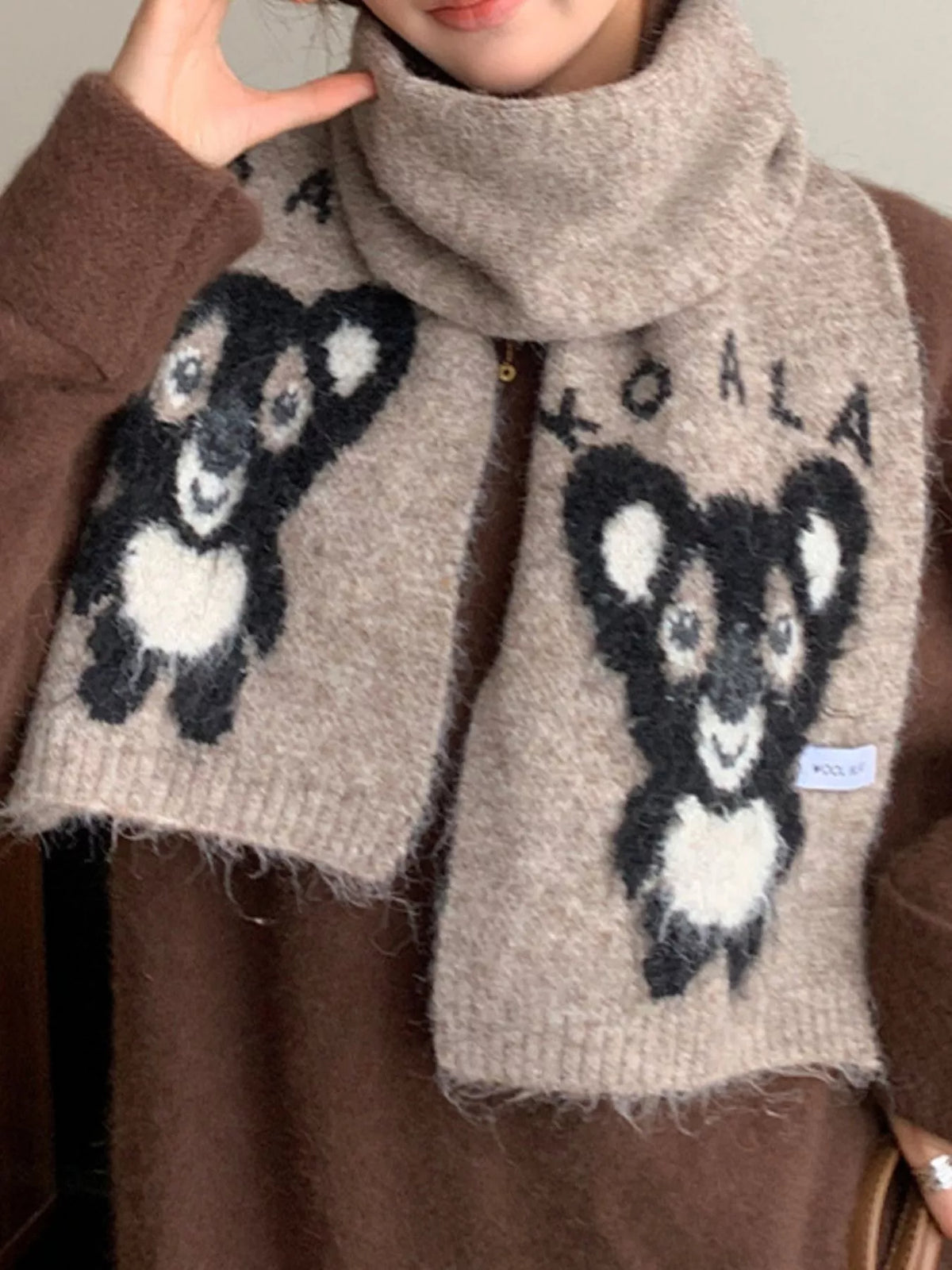 Koala Pattern Winter Scarf - Lilixa.store