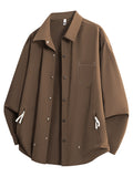 Men's Full Size Snap Down Long Sleeve Shacket Plus Size - Lilixa.store