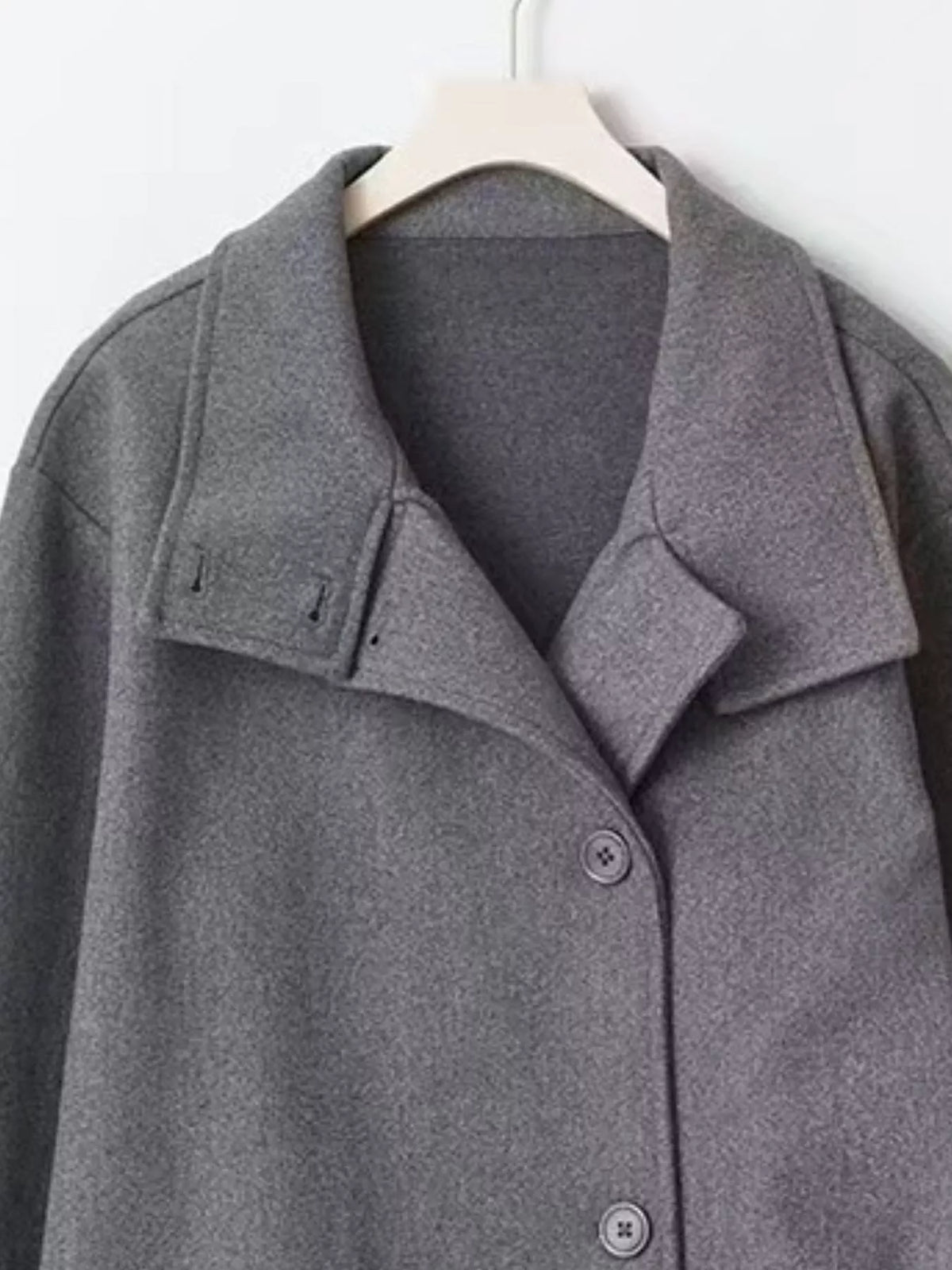 Wool Blend Long Sleeve Outerwear - Lilixa.store