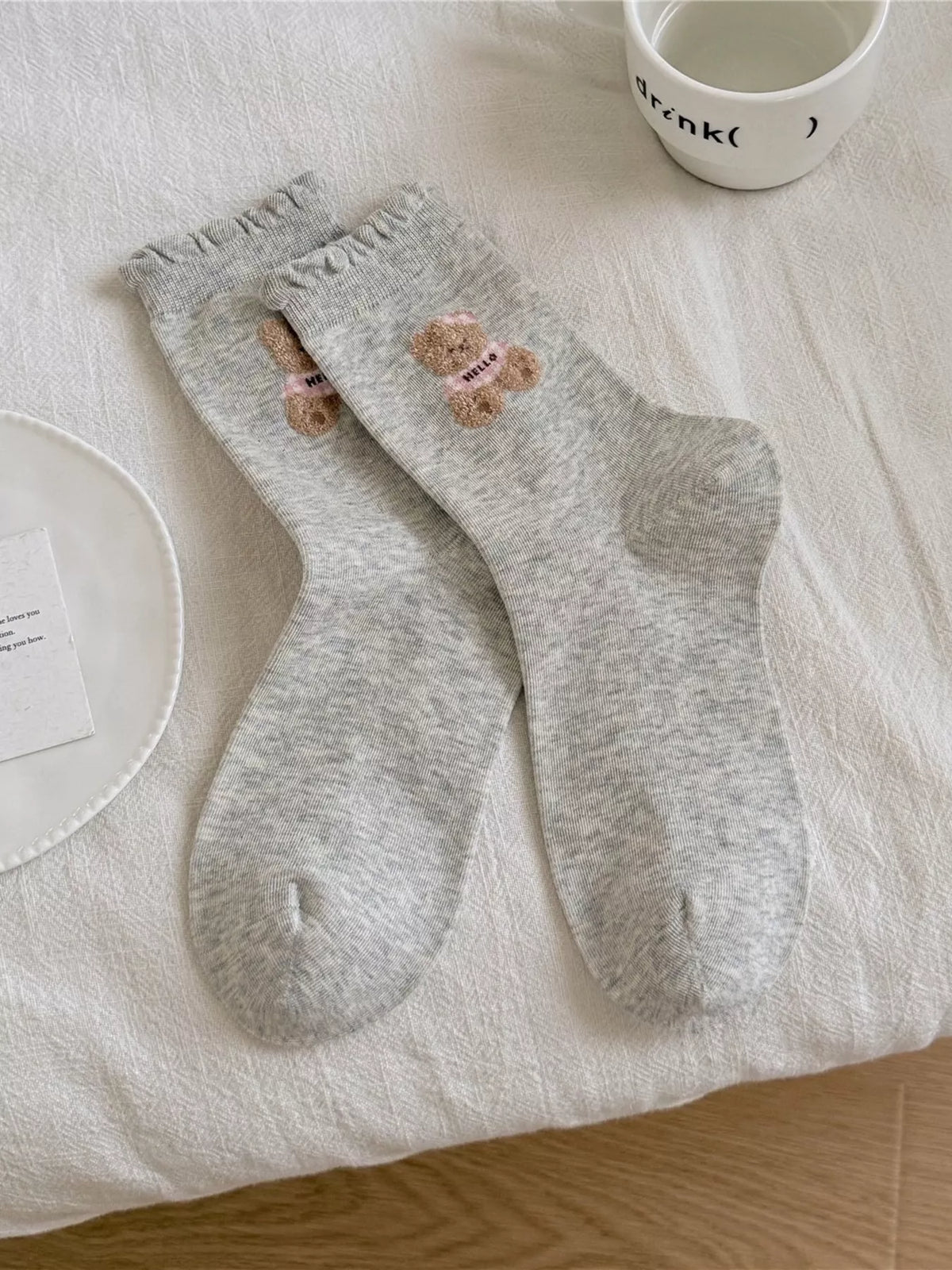 Bear Cotton Crew Socks - Lilixa.store