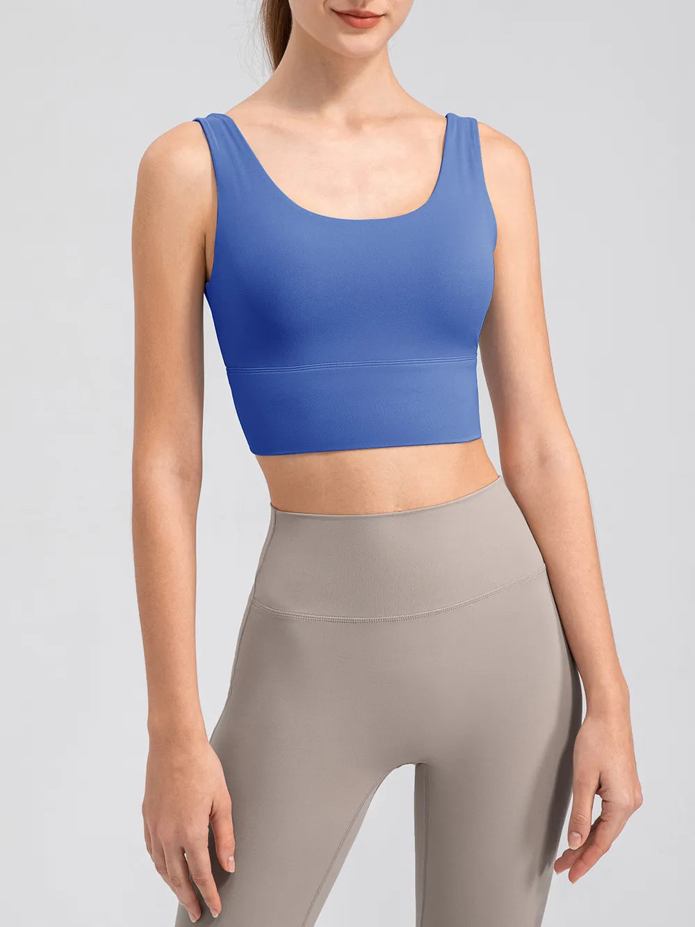 Scoop Neck Wide Strap Active Tank - Lilixa.store