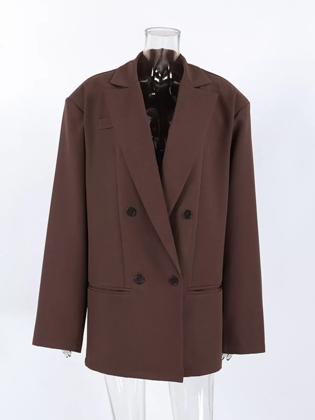 Double-Breasted Lapel Collar Blazer - Lilixa.store