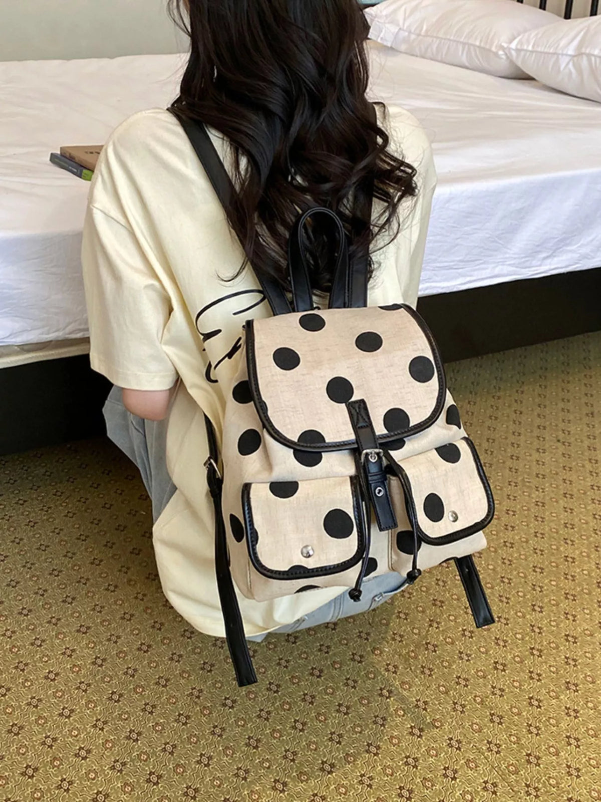 Polka Dot Backpack Bag - Lilixa.store