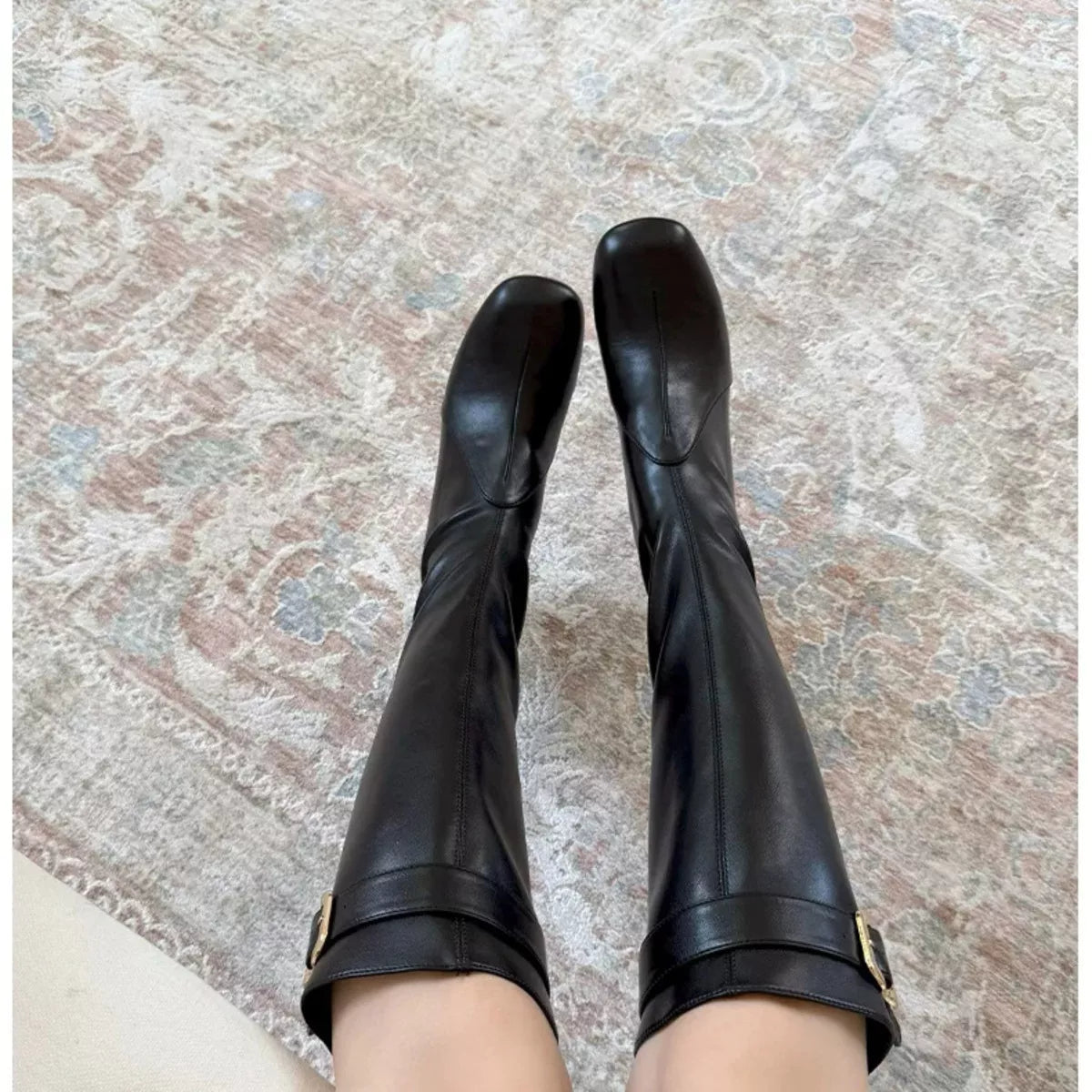 Square Toe Block Heels Boots, view 2