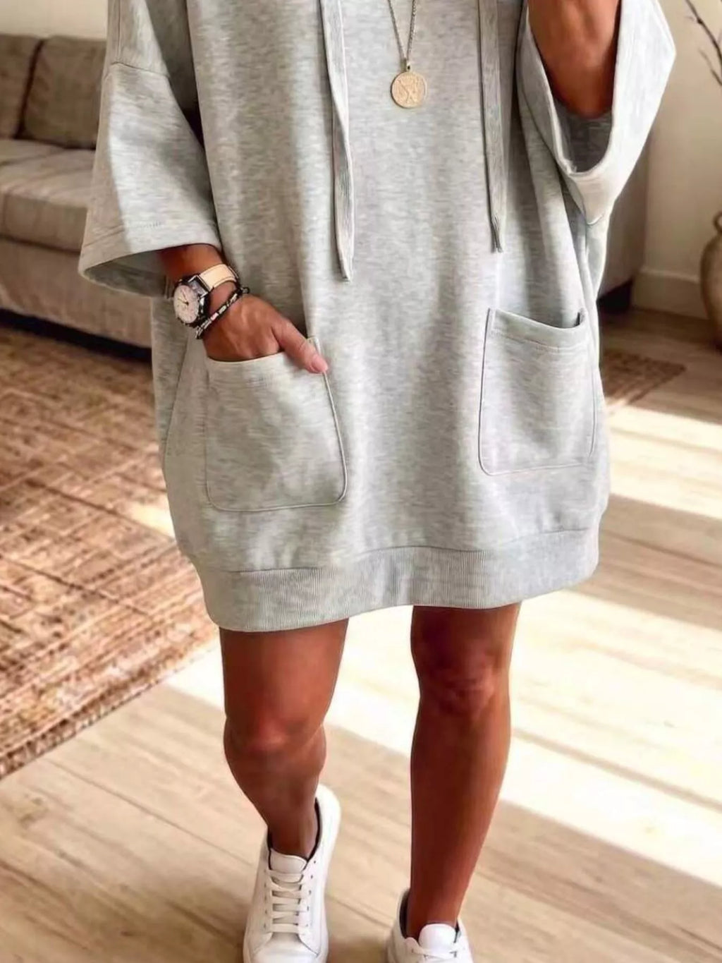 Full Size Drawstring Oversized Front Pockets Oversized Hoodie Plus Size - Lilixa.store