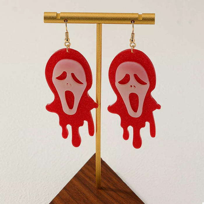 Halloween Ghost Scream Dangle Earrings - Lilixa.store