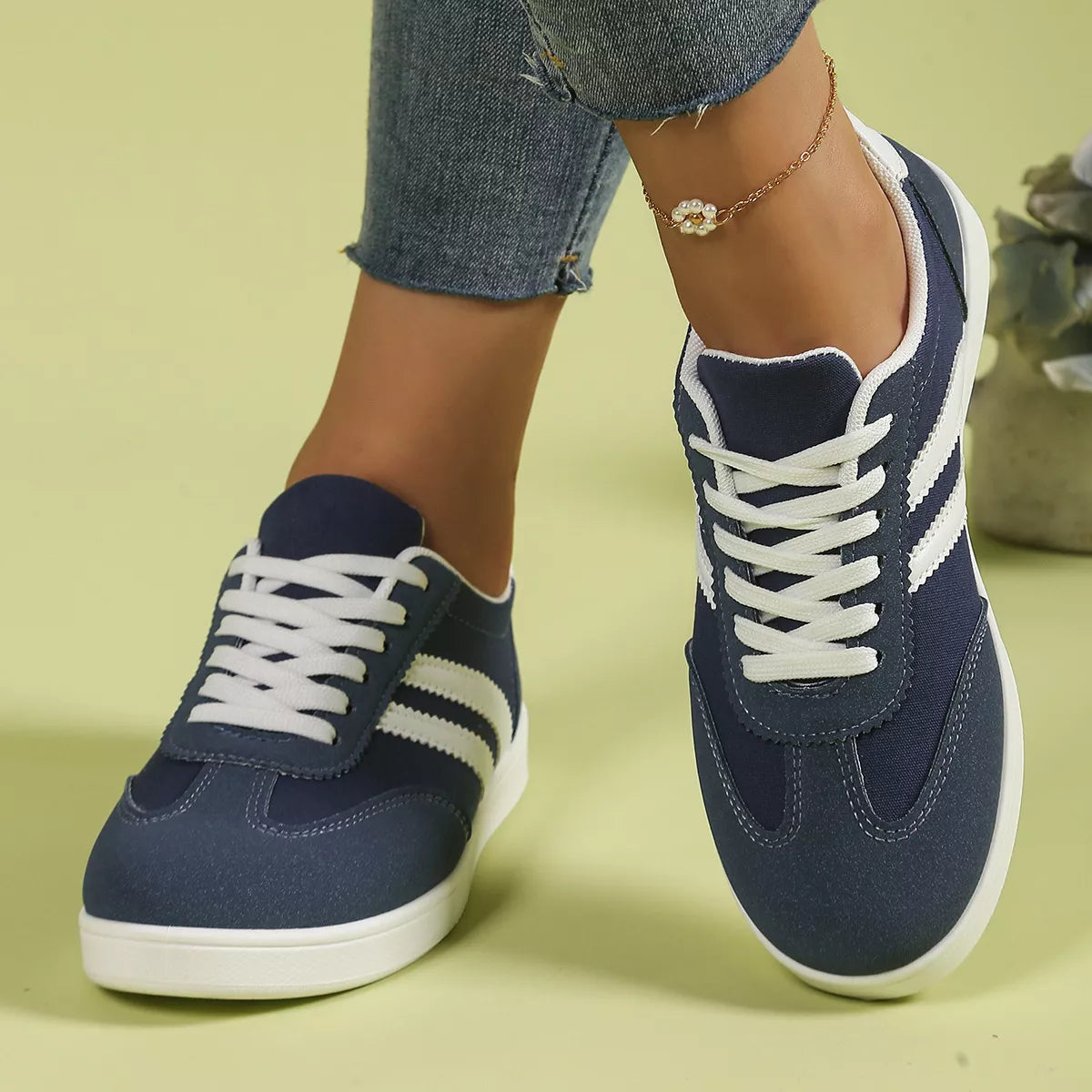 Casual Striped Flats Sneakers - Lilixa.store