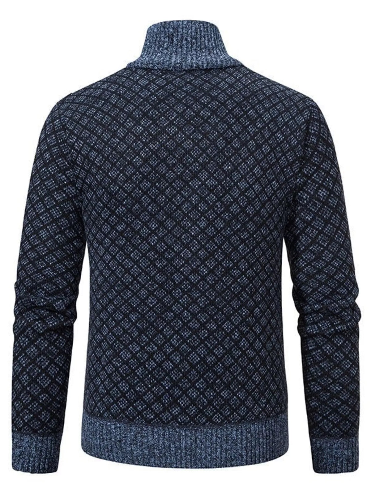 Men's Plus Size Geometric Patterned Full-Zip Cardigan - Lilixa.store