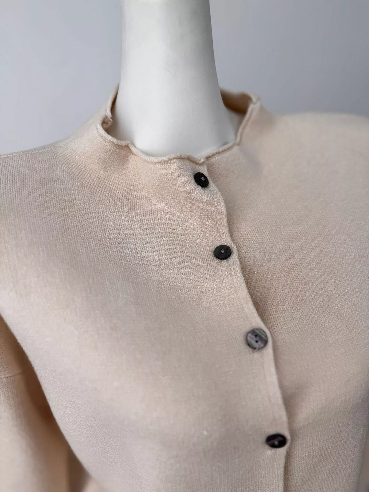 Mock Neck Button-Down Knit Cardigan, view 8
