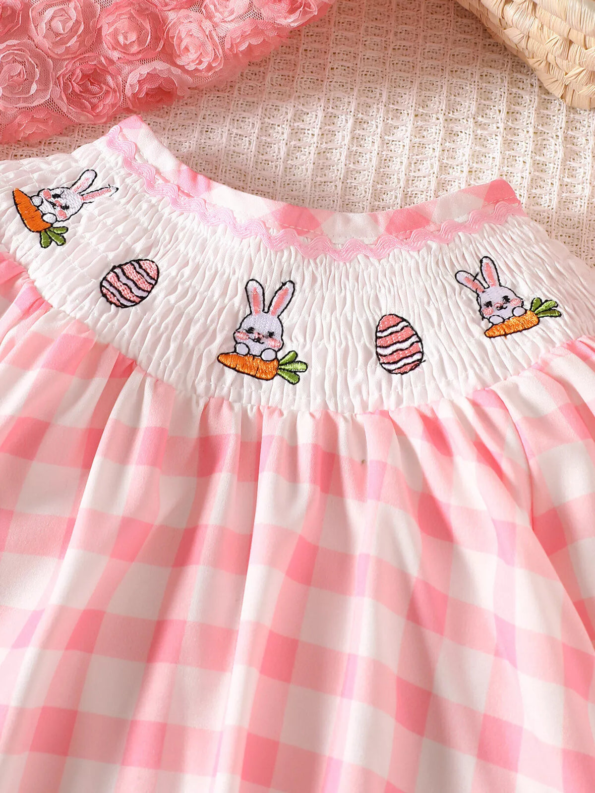 Children's Plaid Smocked Long Sleeve Top and Pants Set - Lilixa.store