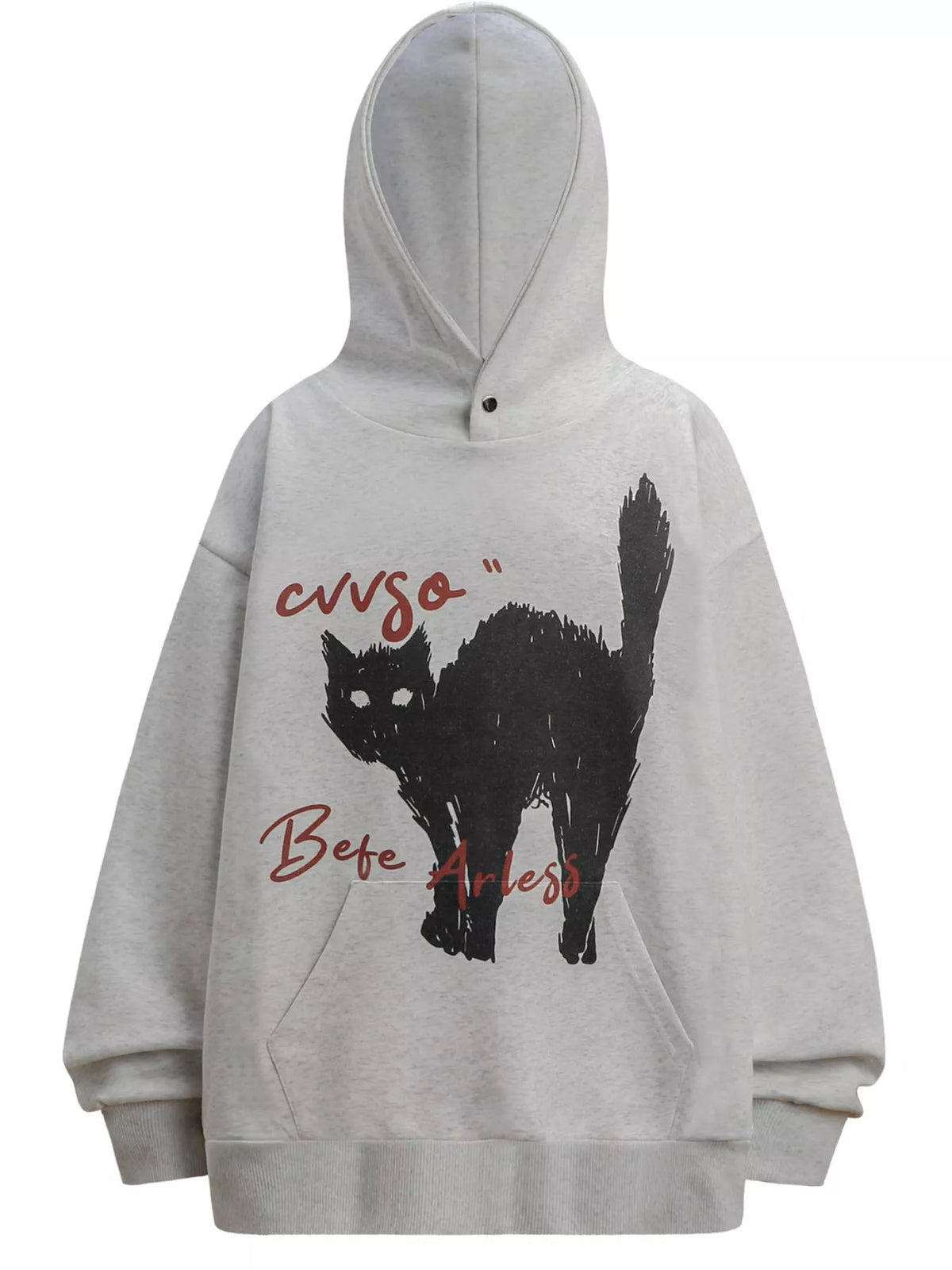 Men's Plus Size Cat Graphic Long Sleeve Oversized Hoodie