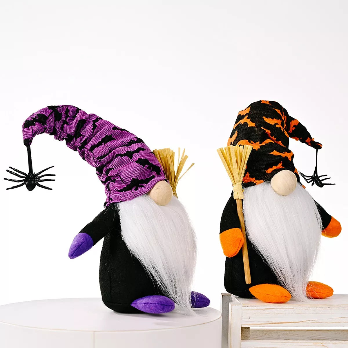 Halloween Decorative Gnomes with Witch Hats and Broomsticks - Lilixa.store