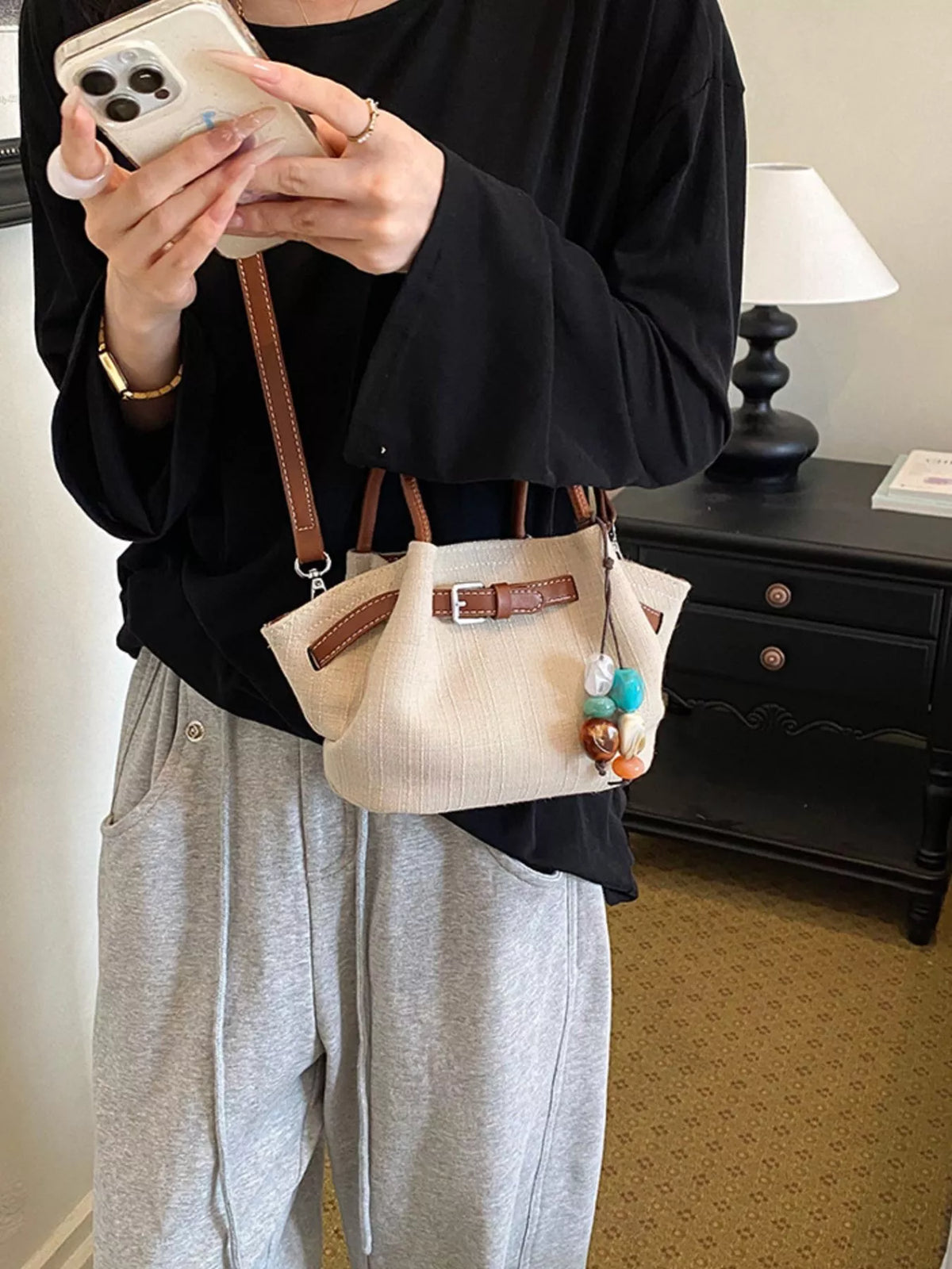 Buckle Decor Crossbody Bag
