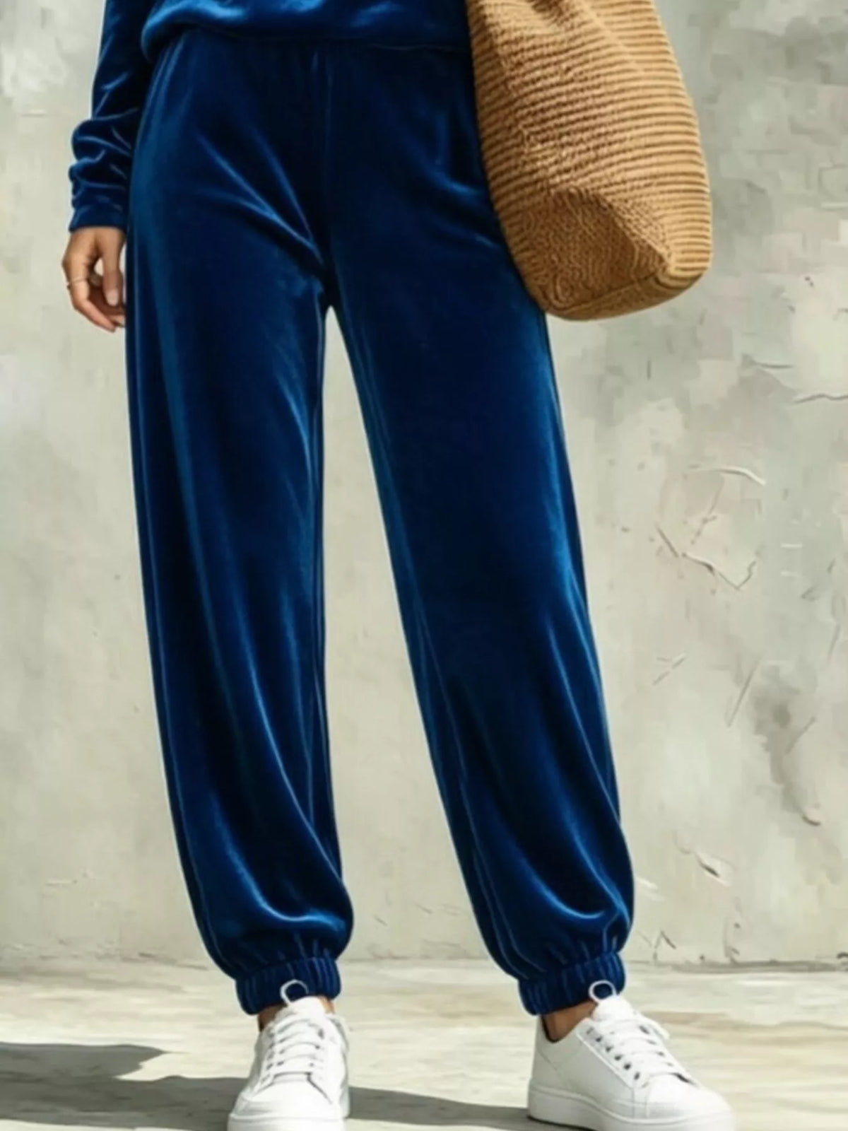 Full Size Velvet Cowl Neck Top and Pants Set Plus Size, view 12