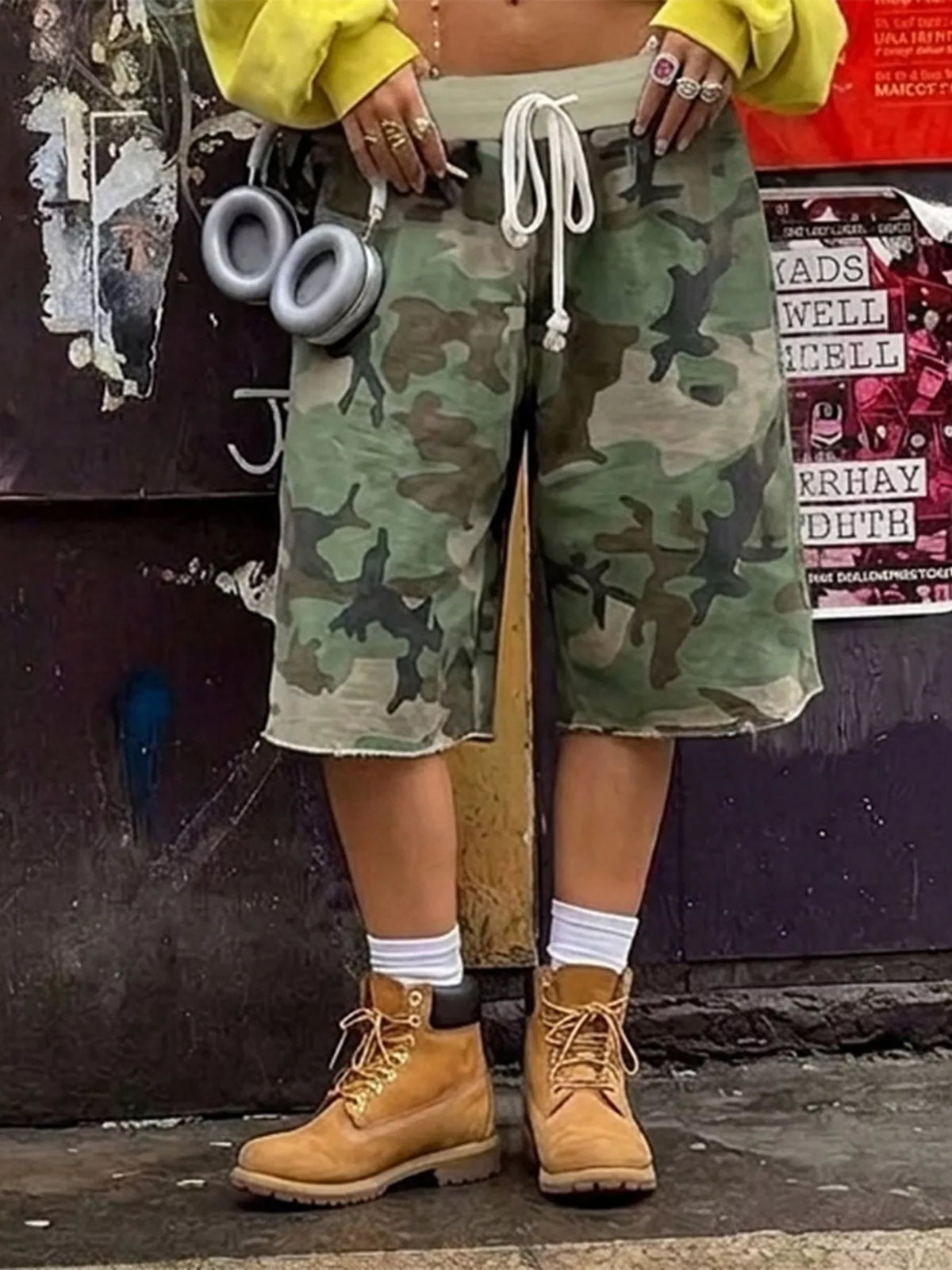 Camouflage Drawstring Shorts