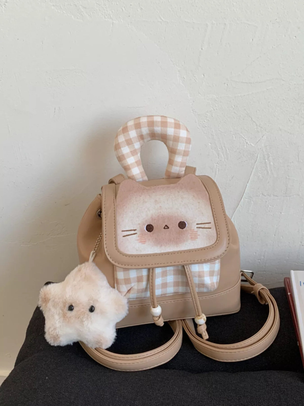 Cat Plaid Backpack Bag - Lilixa.store