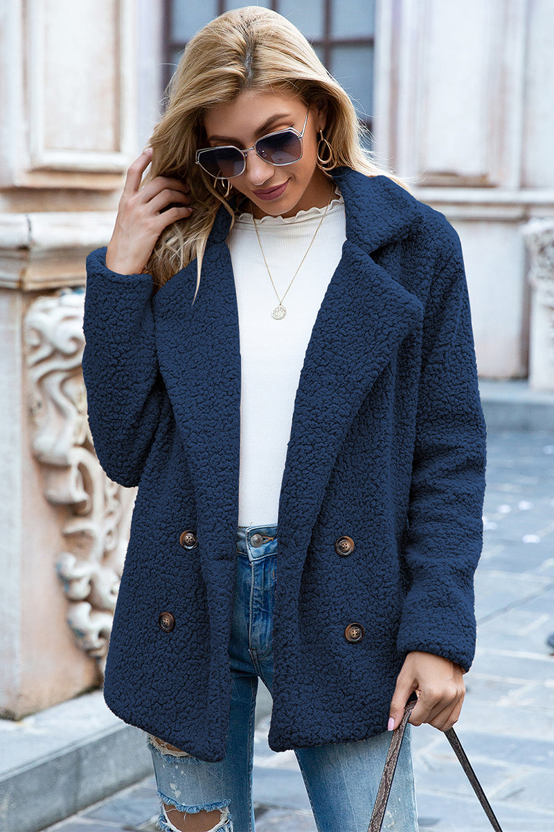 Ivy Lane Full Size Lapel Collar Sherpa Coat - Lilixa.store