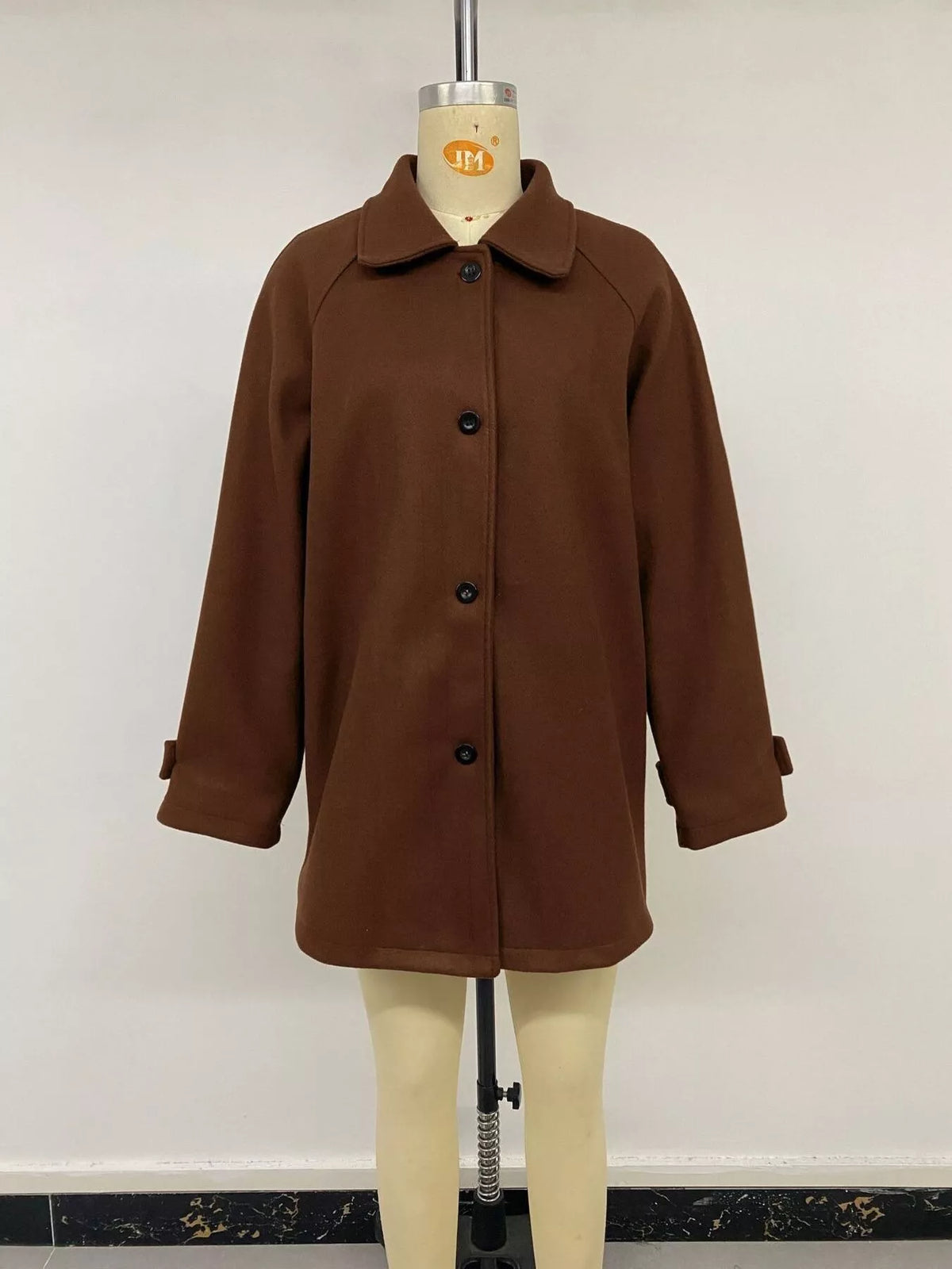 Single-Breasted Raglan Sleeve Outerwear