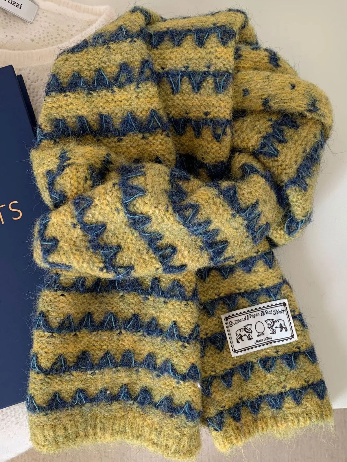 Vintage Knitted Pattern Scarf - Lilixa.store