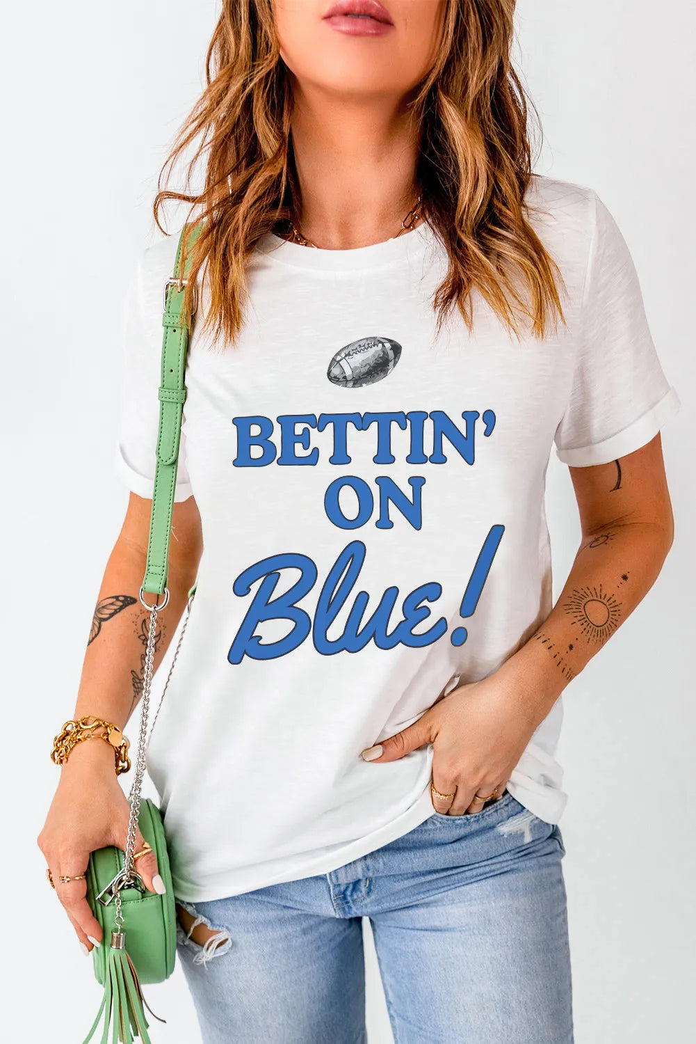 Letter Graphic Round Neck Short Sleeve T-Shirt - Lilixa.store