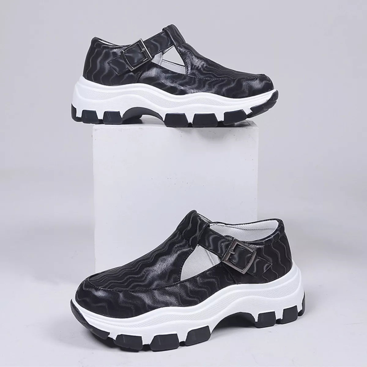 Round Toe Platform Loafers, view 2