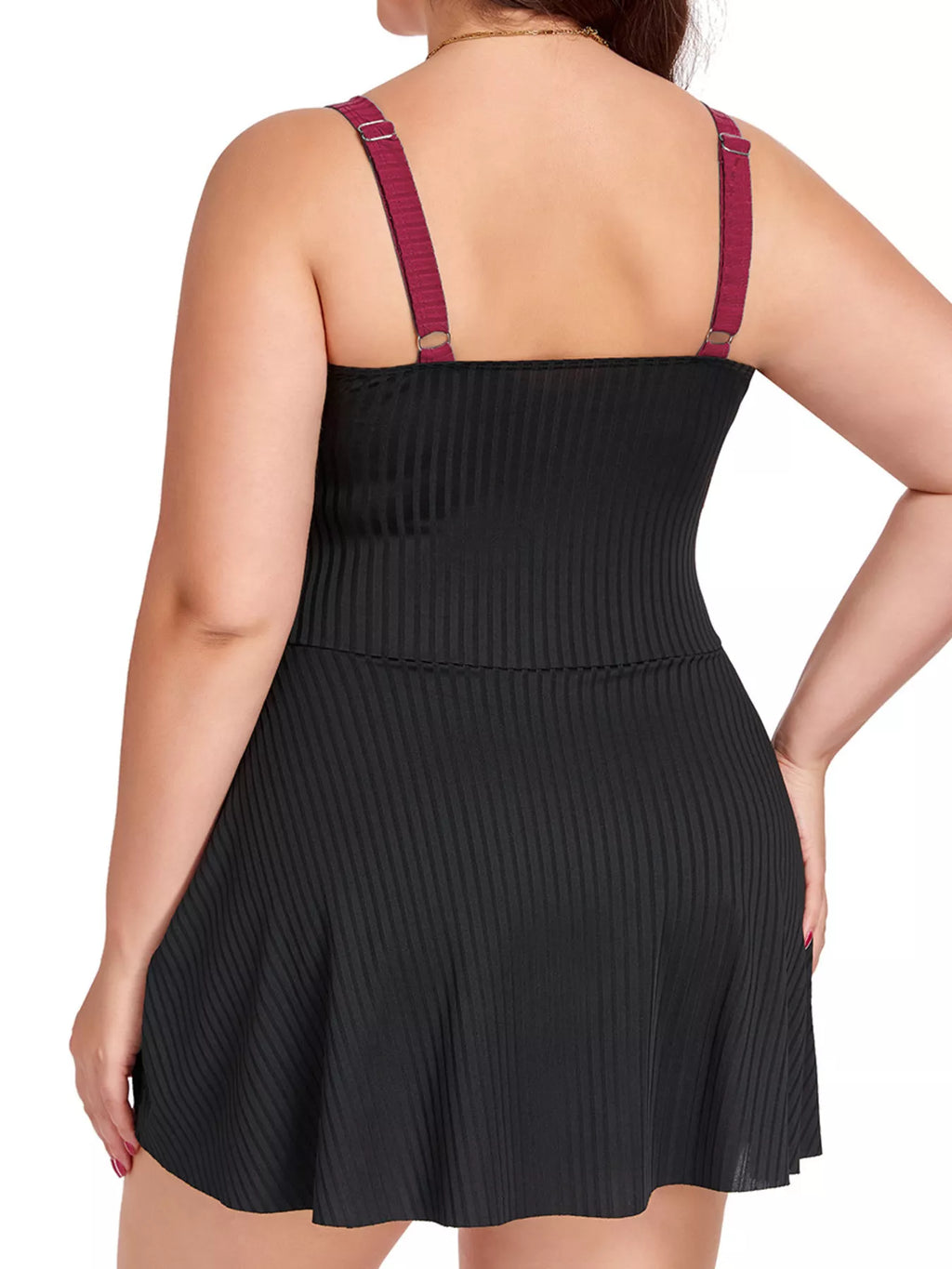 Plus Size Ruched One-Piece Swim Dress - Lilixa.store