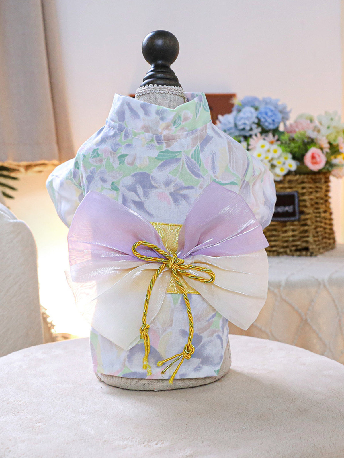 Bow Printed Pet Dress