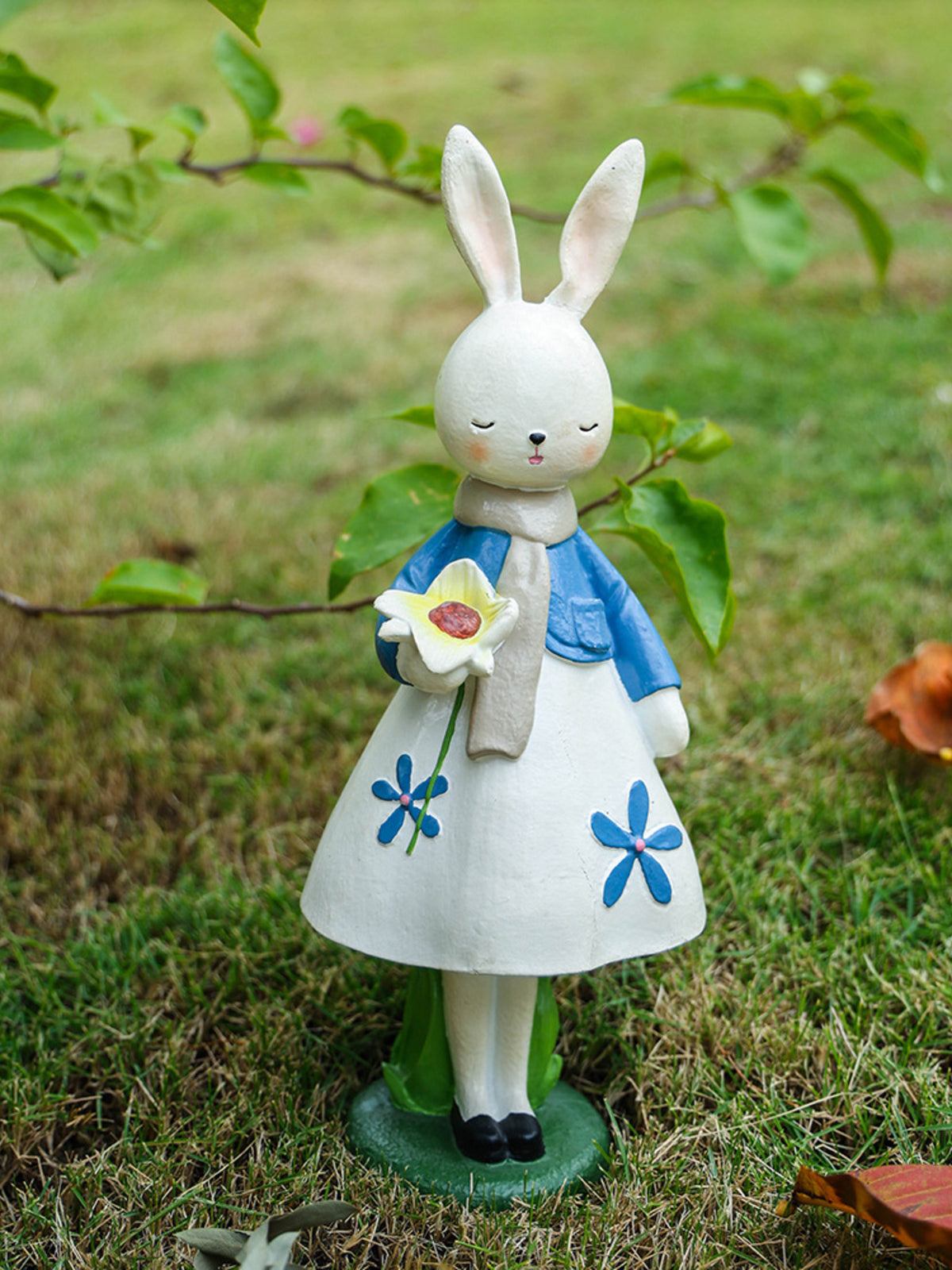 Floral Dress Rabbit Decorative Ornament - Lilixa.store