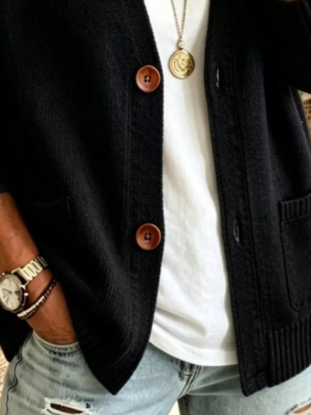 Full Size Button Up Raglan Sleeve Cardigan Plus Size