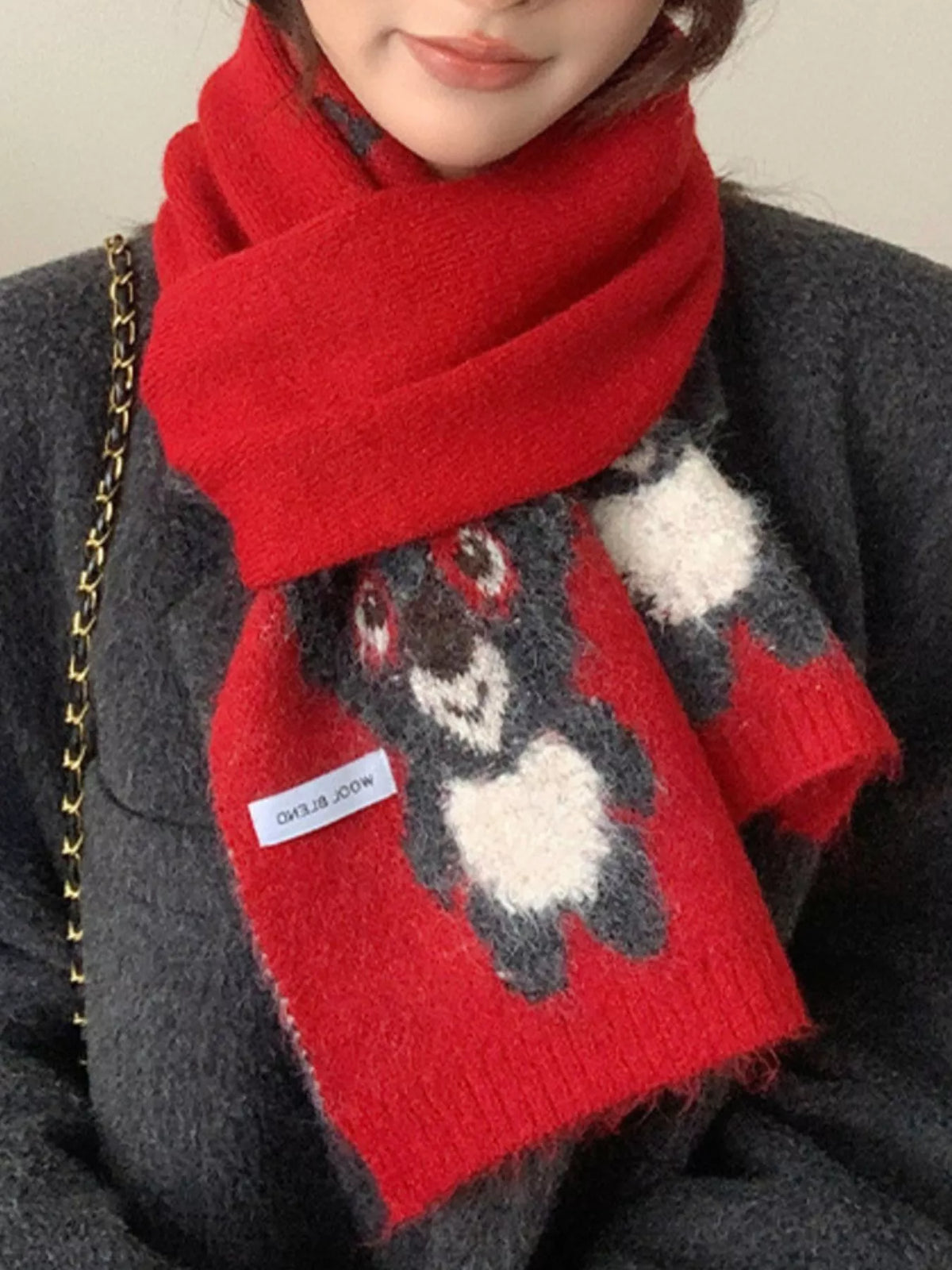 Koala Pattern Winter Scarf - Lilixa.store