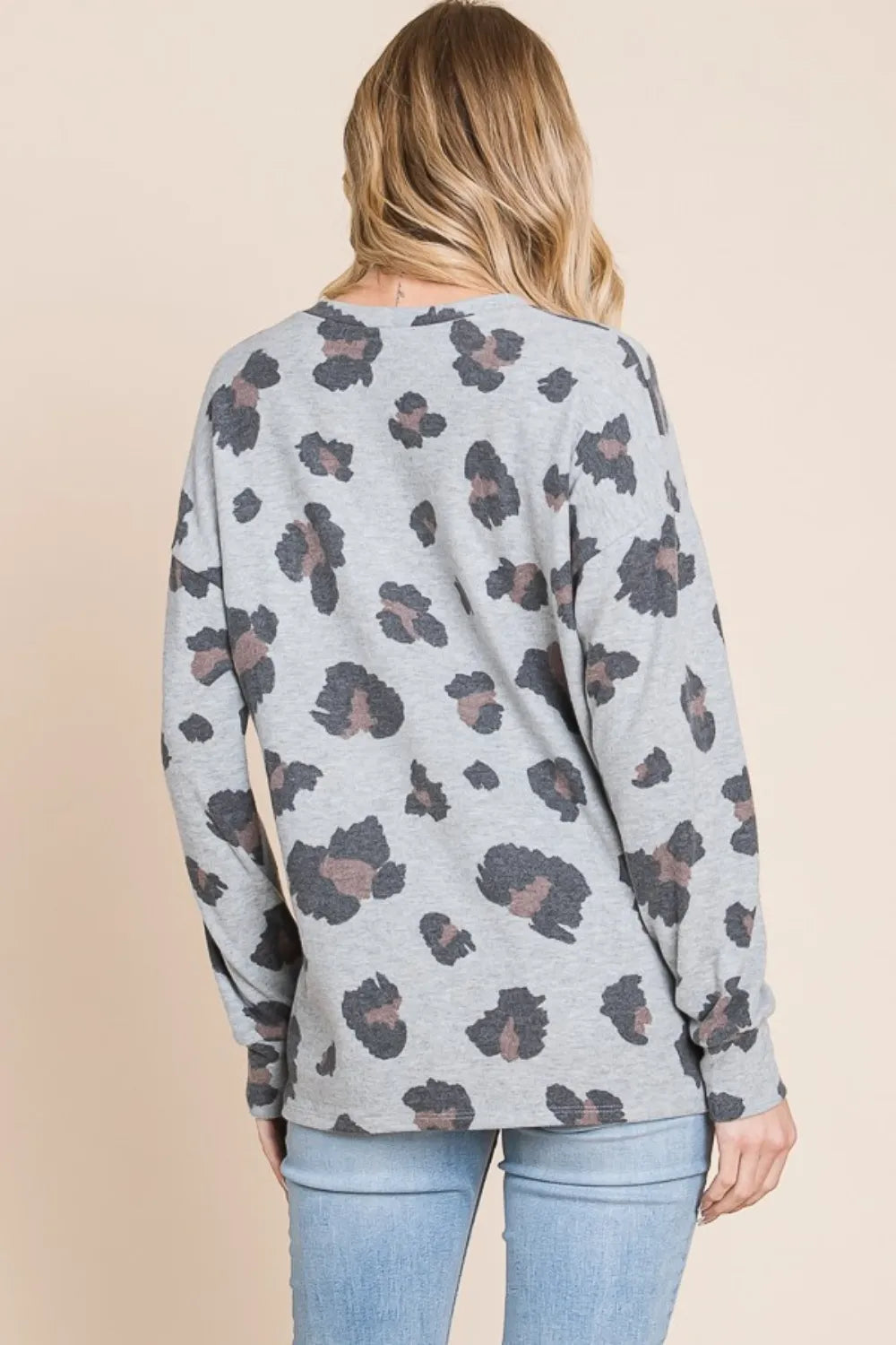 BOMBOM Leopard Drop Shoulder T-Shirt - Lilixa.store