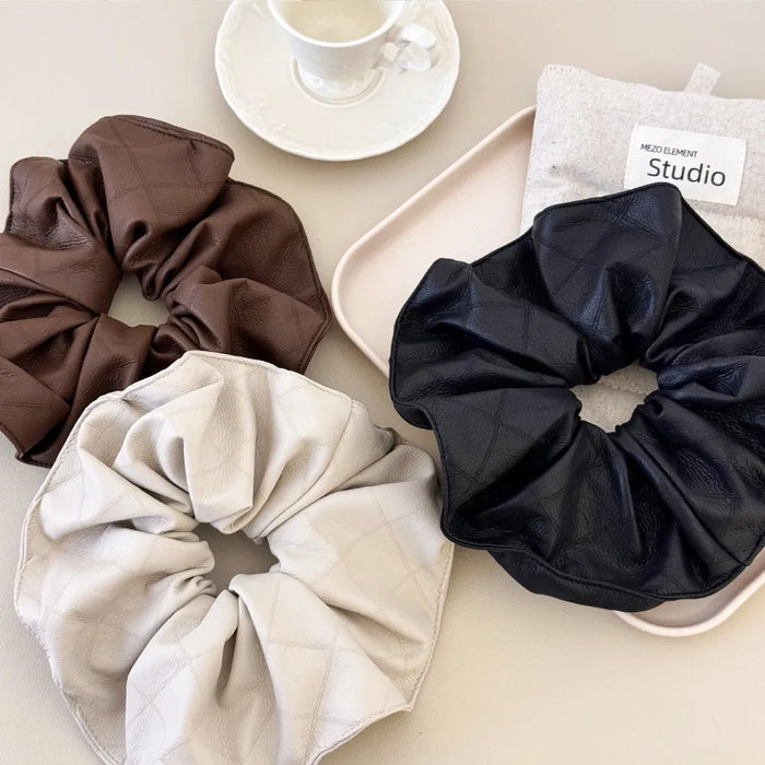 3-Piece PU Leather Elastic Hair Scrunchy - Lilixa.store