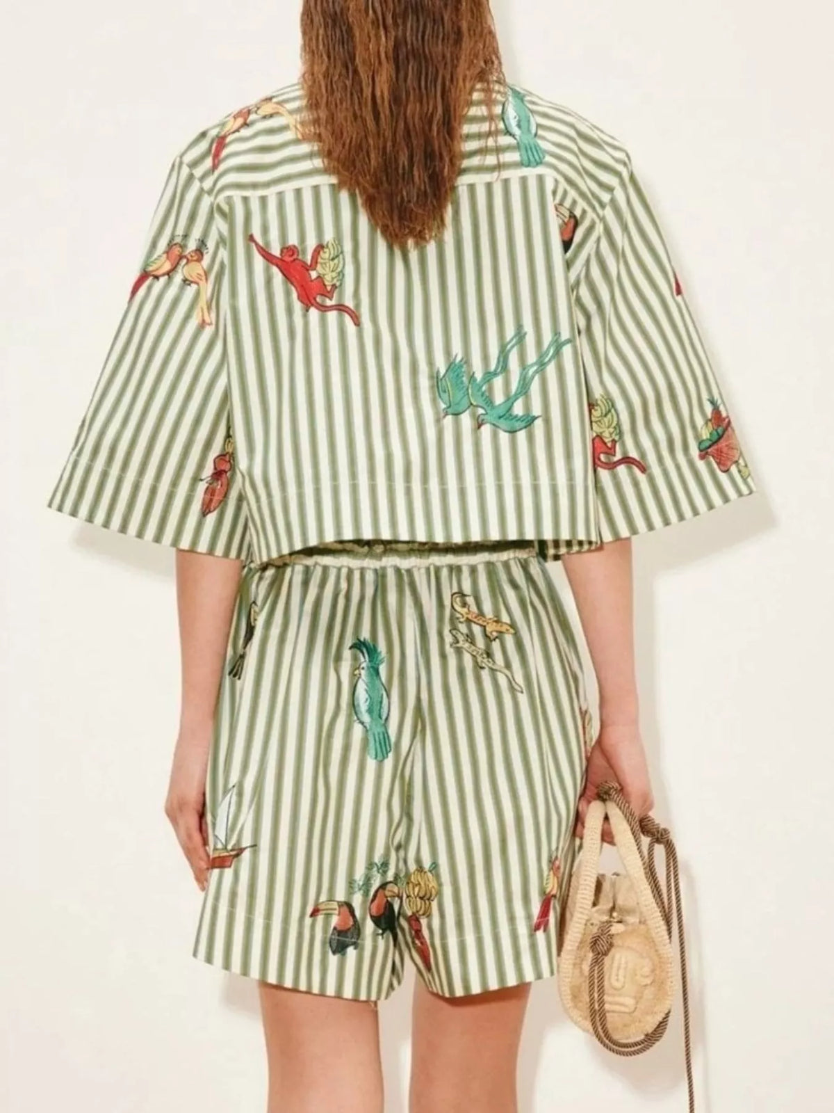 Printed Striped Shirt and Shorts Set - Lilixa.store
