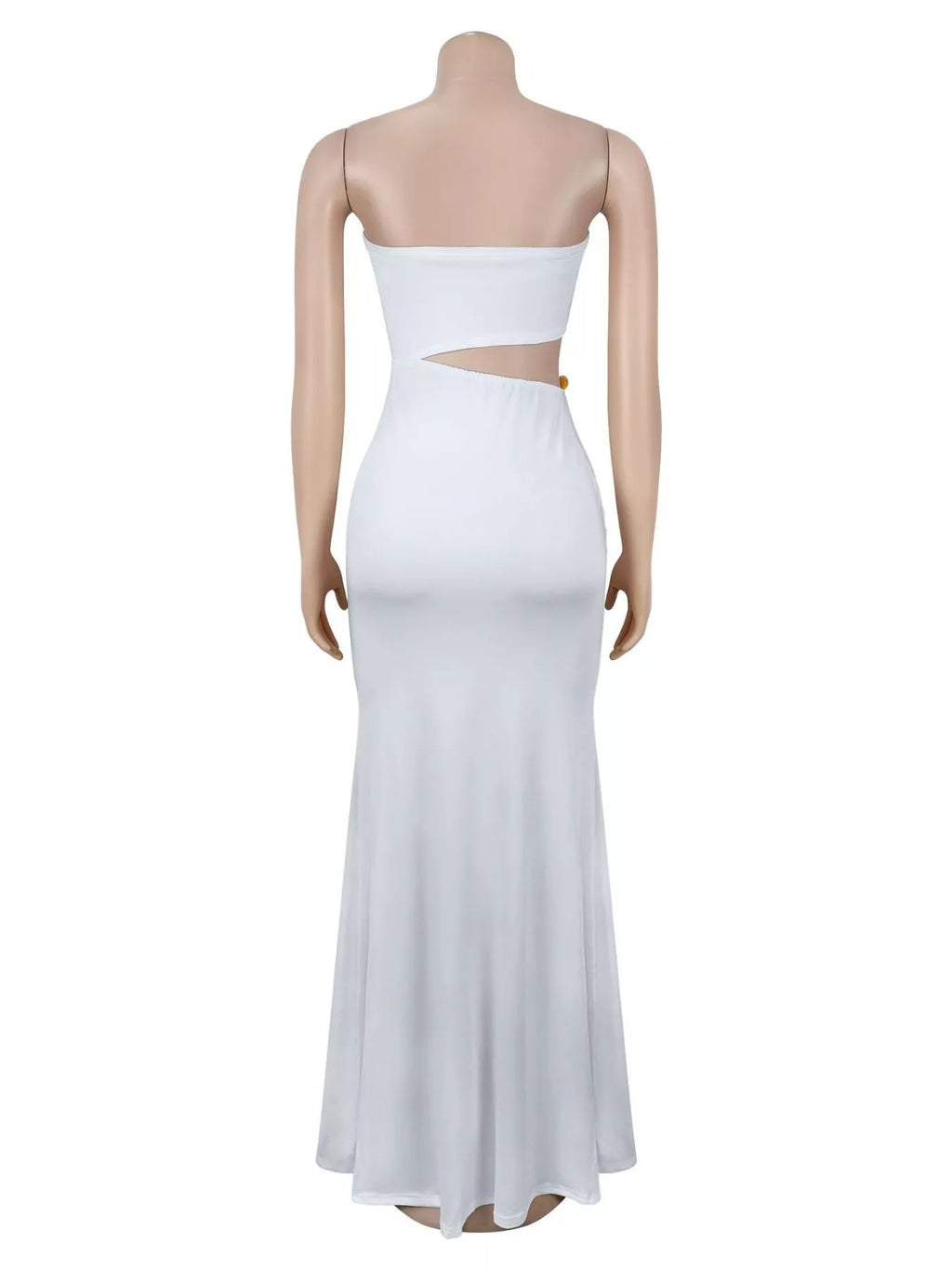 Strapless Cut-out Maxi Dress with Ruched Detail - Lilixa.store