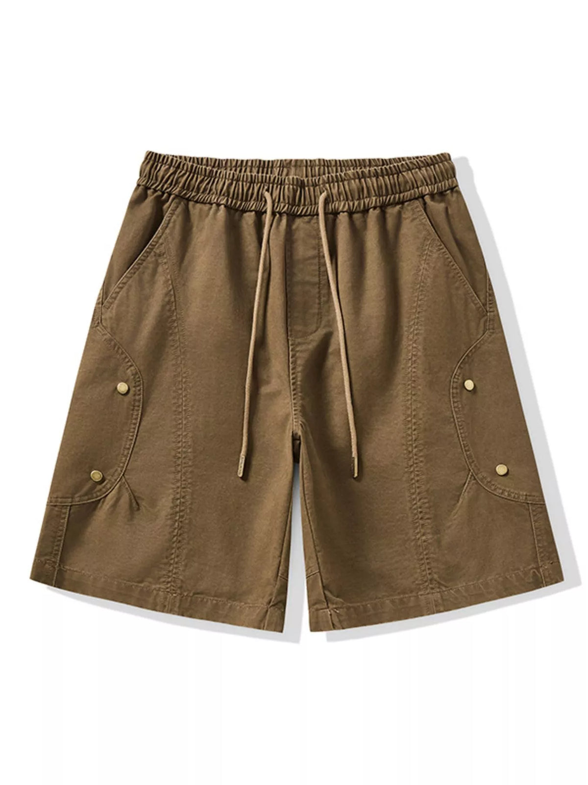 Men's Plus Size Casual Cargo Shorts in Coffee Color, view 7