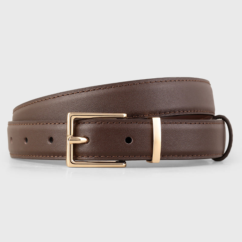 Leather Belt with Golden Buckle - Lilixa.store