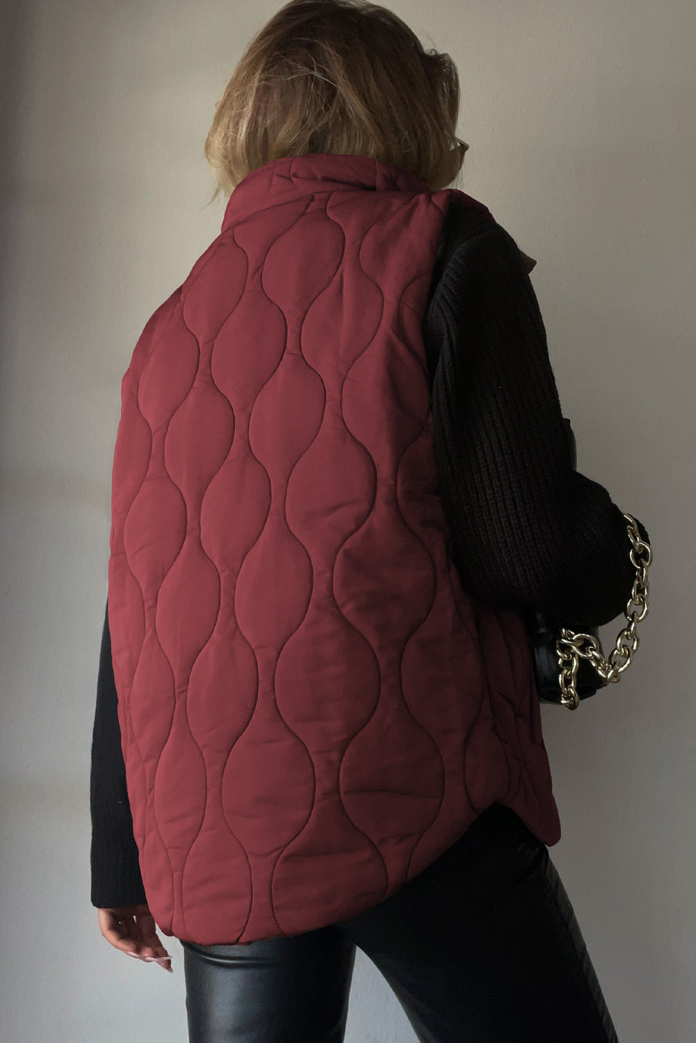 Collared Neck Vest with Pockets, view 7