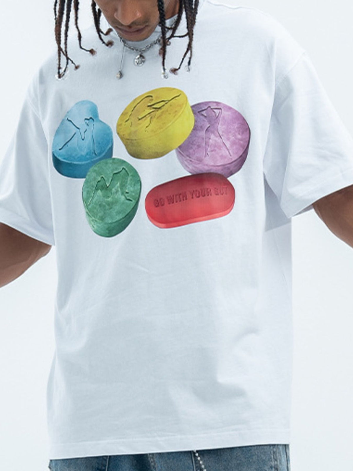 Men's Graphic Crew Neck Tee in White