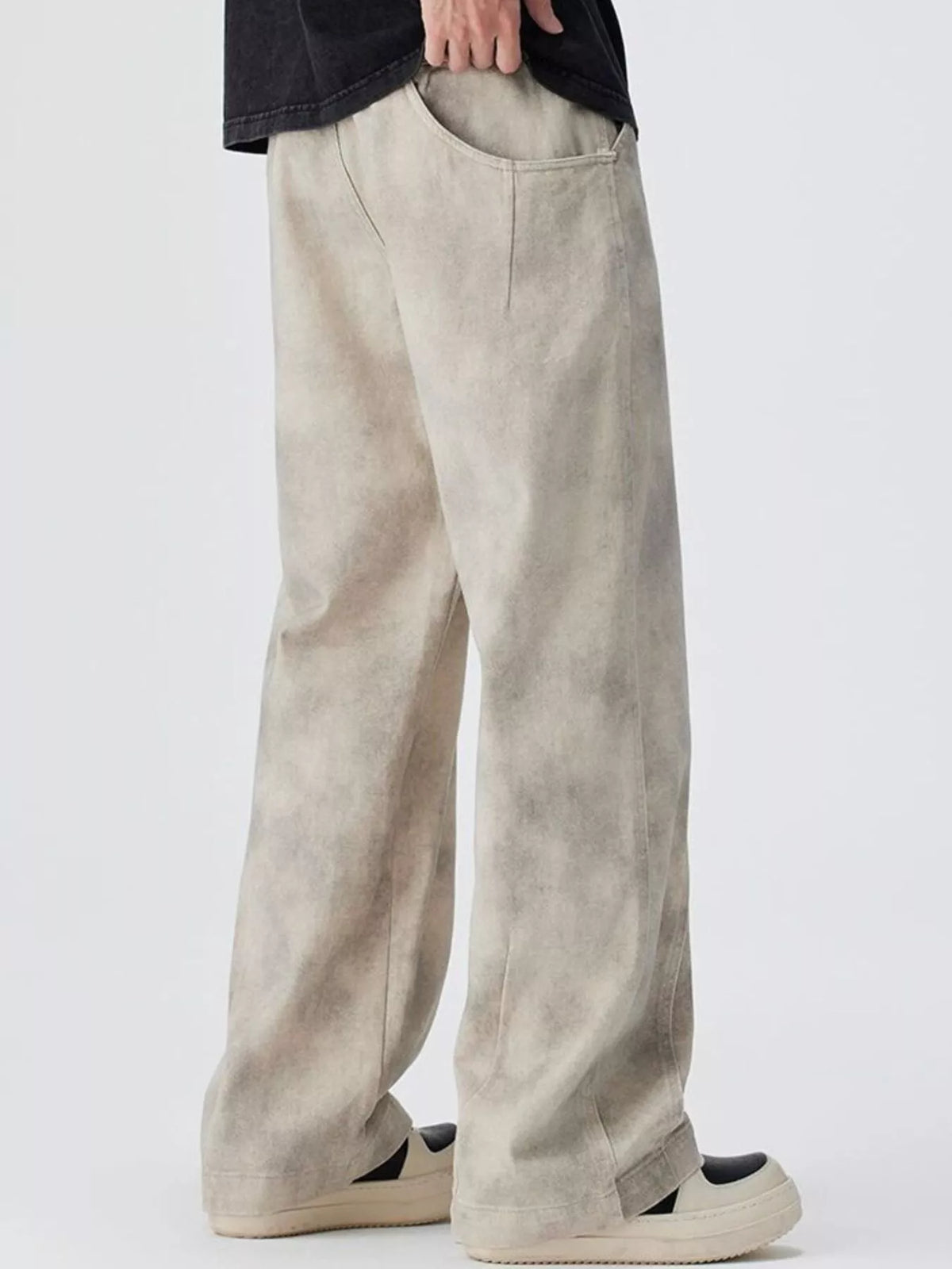 Men's Plus Size Vintage Wash Wide Leg Pants, view 2