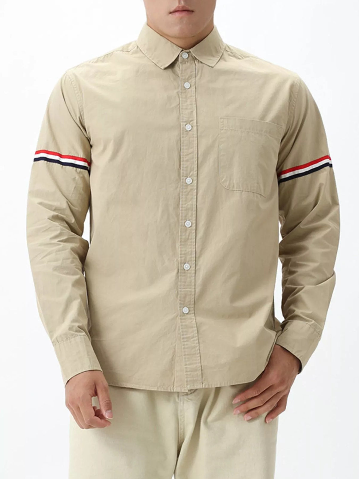 Men's Plus Size Long-Sleeve Button-Down Shirt - Lilixa.store