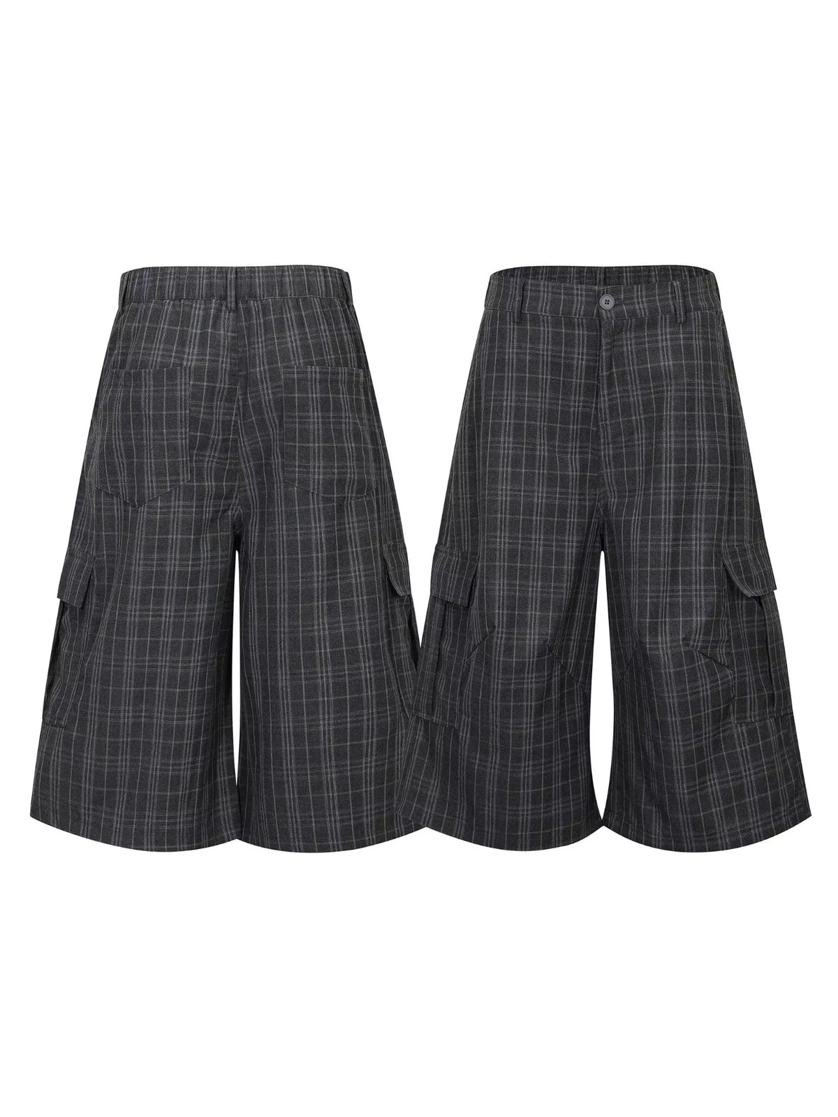 Men's Plaid Wide-Leg Capris - Lilixa.store