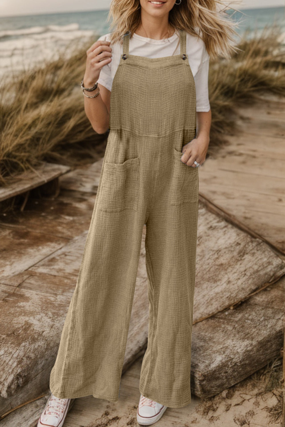 Full Size Wide Leg Front Pocket Jumpsuit - Lilixa.store