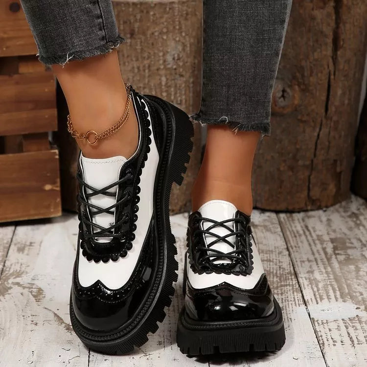 Round Toe Platform Loafers - Lilixa.store