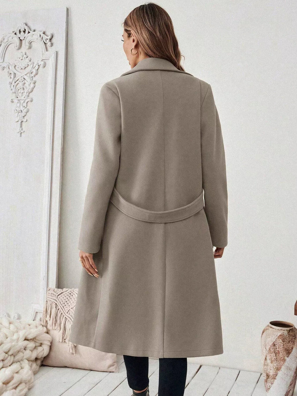 One Button Lapel Collar Overcoat - Lilixa.store